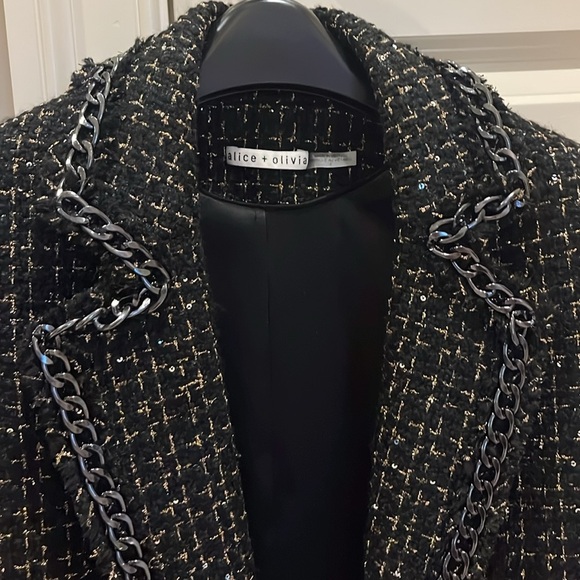 Alice & Olivia Black Tweed Jacket - Picture 7 of 7